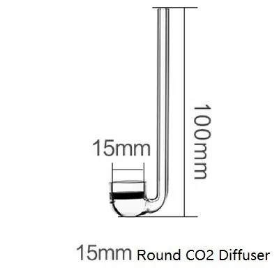 ADA Quailty VIV мини плоский круглый нижний стеклянный регулятор для аквариума подвесной СО2 распылитель аквариума для растений для выращивания рыб - Цвет: Round Diffuser 15