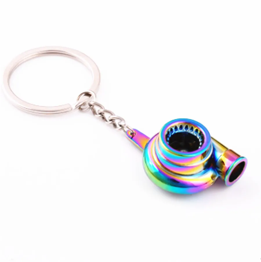

1PC Metal Auto Car Spinning Turbo Keychain Key Chain Ring Keyfob Keyring Sleeve Bearing Spinning Turbine Turbocharger