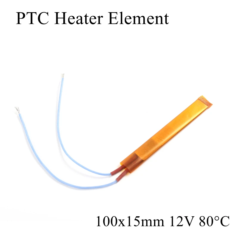 1 шт. 100x15 мм 12 В 80 градусов Цельсия PTC нагревательный элемент постоянный термостат изолированный термистор керамическая нагревательная пластина чип