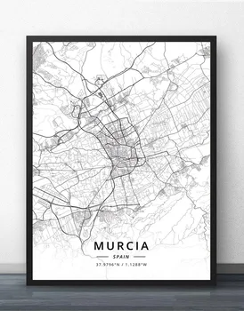 

Murcia Oviedo Palma Salamanca Santander Seville Tarragona Toledo Valencia Valladolid Vigo Zaragoza Spain Map Poster