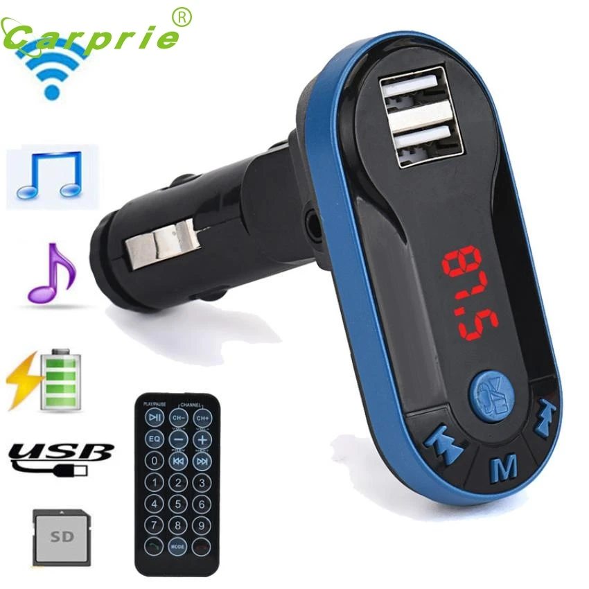 

New Arrival Hot Sale Bluetooth Wireless FM Transmitter MP3 Player Handsfree Car Kit USB TF SD Remote nr25