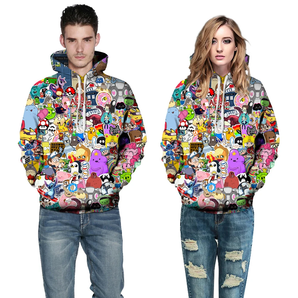 

Fashion Men&Women Hoodie Monkey 3d Print Sweatshirts Hip Hop Streetwear Coats Couples Tracksuits Pocket Plus Size Brand Hoodie