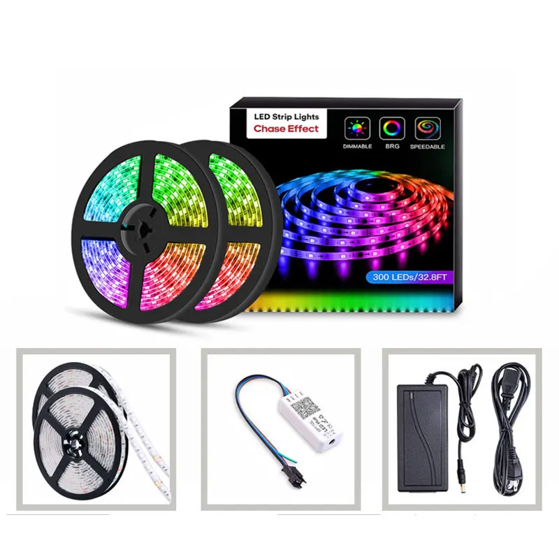 Bluetooth sem Fio Controle de Telefone Luz de Tira Luz Conduzida da Tira Rgb Inteligente Tiras Ip65 Neon Flexível à Prova d' Água Fita Fita Diodo 3 Bluetooth sem fio Luz Conduzida da tira