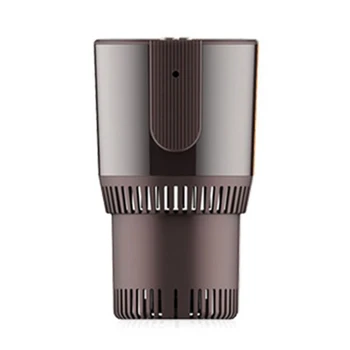 

Car Hot And Cold Cup Fast Cooling Cup 2 In 1 Electric Cup Holder Beverage Bottle Cooler Silver Grey Abs+ Aluminum