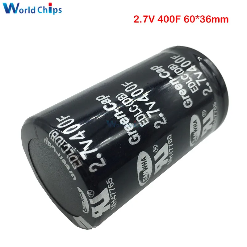 

2.7V 400F 60*36mm 2.7V400F 60x36mm Super Farad Capacitor Low ESR High Frequency Ultracapacitor Automotive Module Power Supply