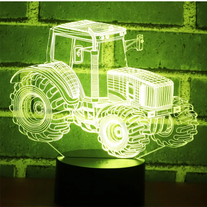Tanie 3D LED Night Light dynamiczny ciągnik samochodowy z 7 kolory jasne dla domu lampa dekoracyjna niesamowita wizualizacja złudzenie optyczne