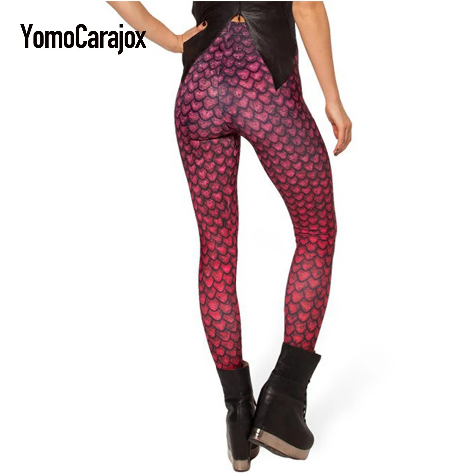 

High sales Summer style women's Scale leggings S-XXXL size Simulation mermaid sexy pants Digital print colorful leggings