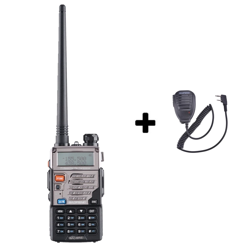 BaoFeng UV-5RE рация 10 км VHF UHF136-174Mhz и 400-520 МГц двухдиапазонный двухсторонний радиоприемник UV-5R UV 5R CB радиоприемопередатчик Hf - Цвет: Add a mic speaker