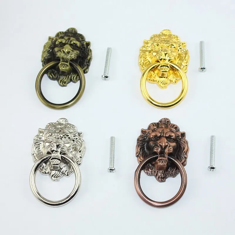 

Hoomall 10pcsHandle Knob Ring Antique Furniture Furniture Door Cabinet Drawer Pull Vintage Lion Head Cabinet Pulls Knobs Handles