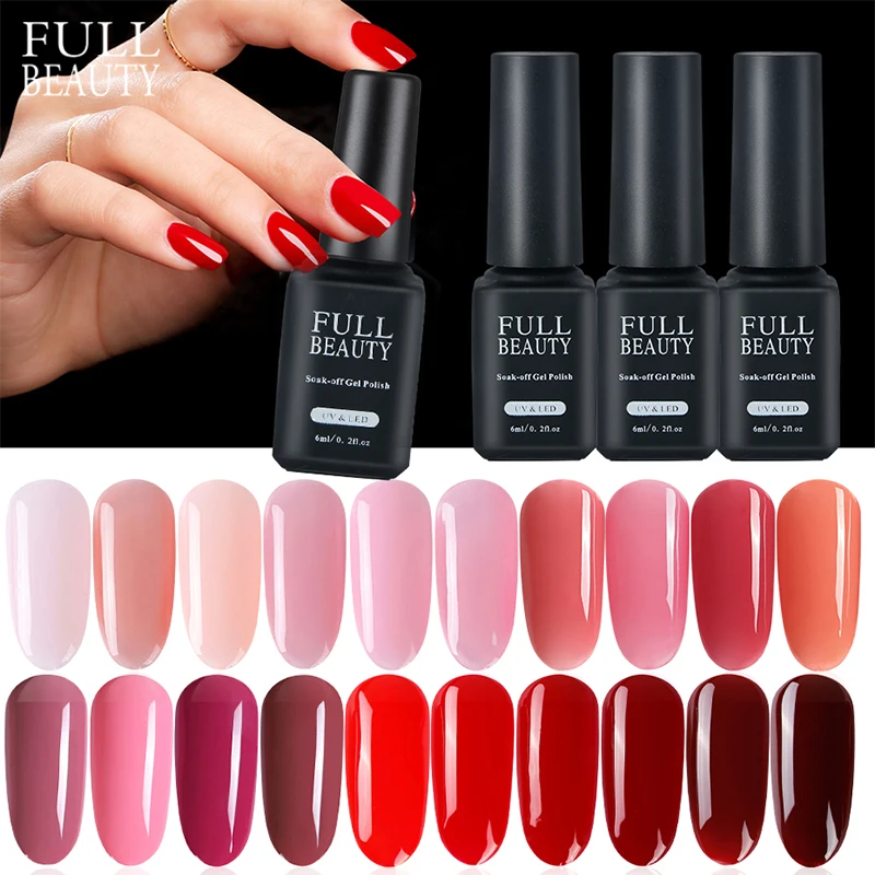 

New Varnish Nail Gel Polish Set Soak off Hybrid Shiny Lacquer UV Red Black Color for Manicure Nail Art Beauty Salon Primer CH981