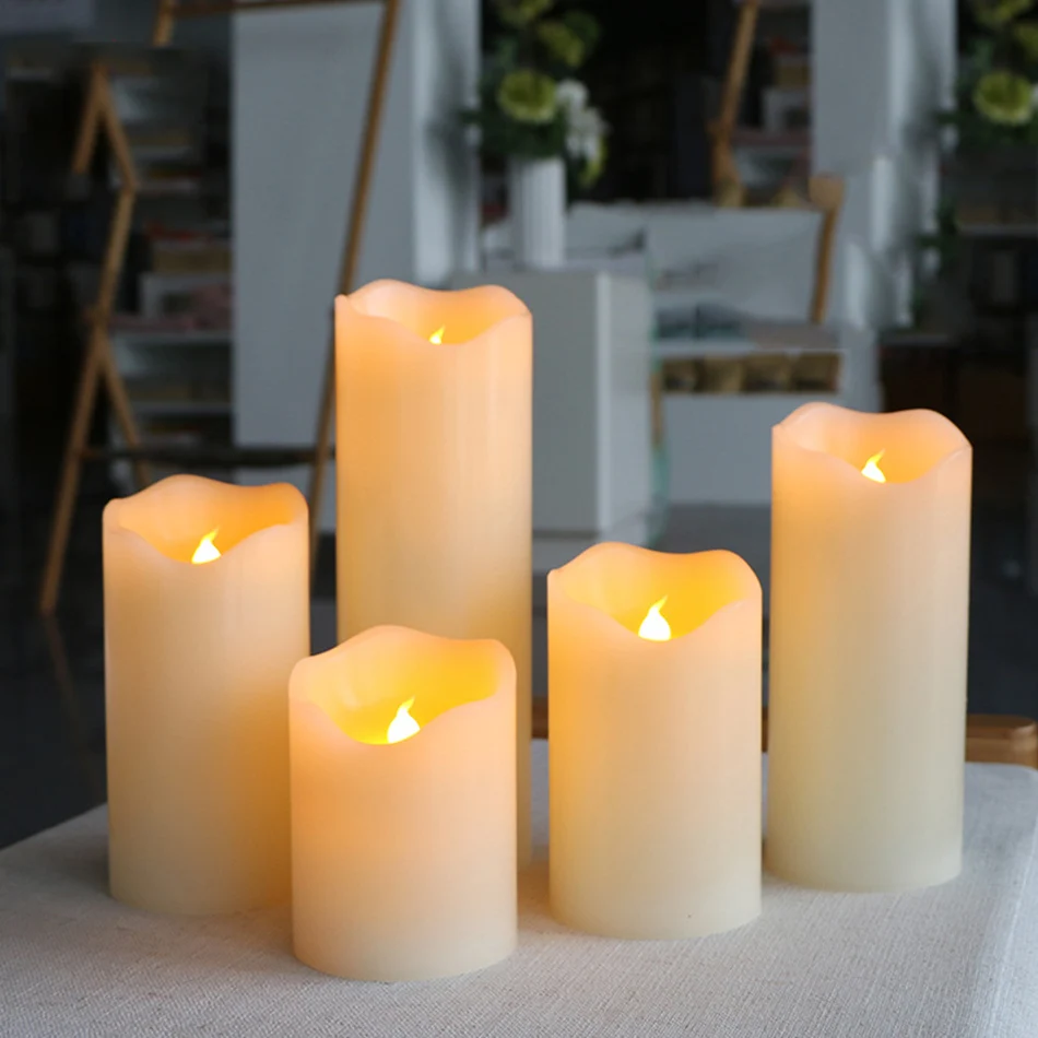 flameless battery operated led wax candle light for Halloween