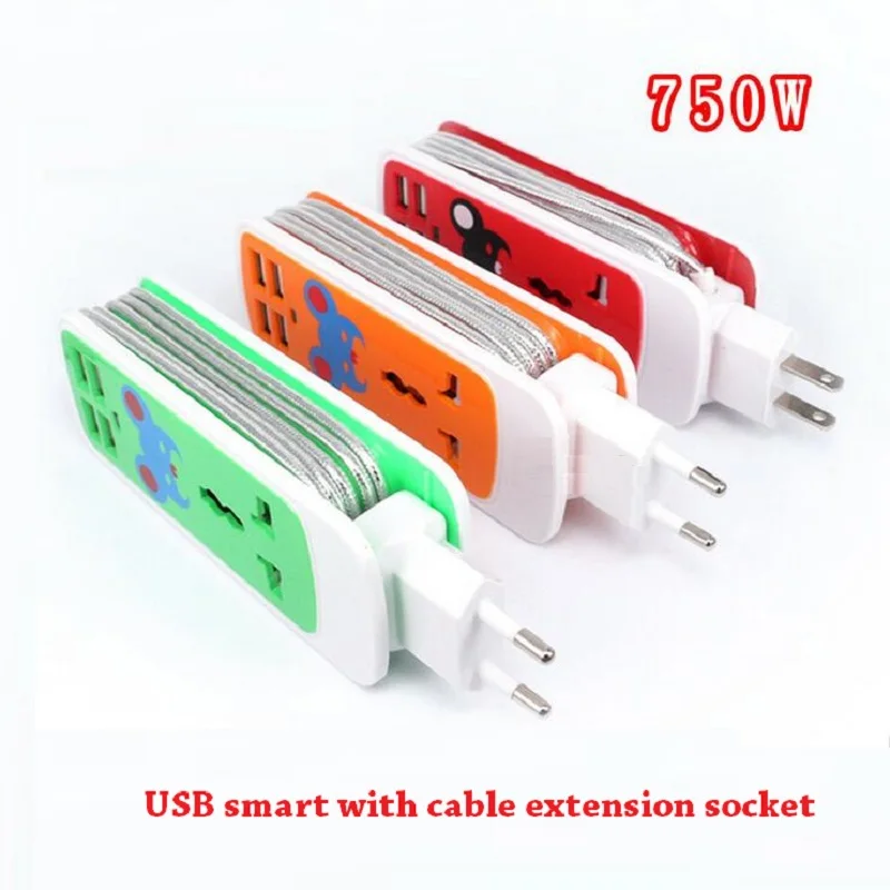 

Extension Socket US AU EU Plug Outlet Portable Travel Adapter Power Strip Smart Socket 4 USB Charger ports For Phone