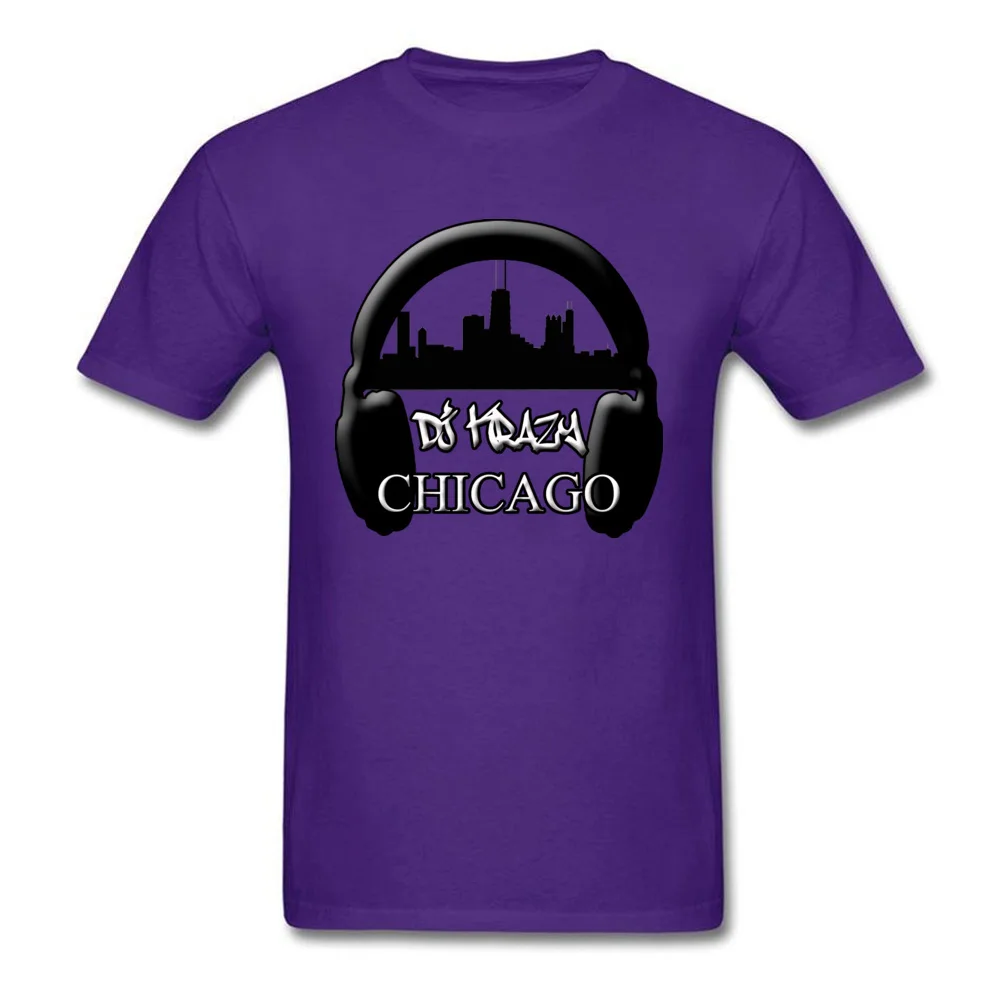 Men 2018 Fashion Tops T Shirt Round Neck Summer Autumn 100% Cotton Tshirts Printing Short Sleeve DJ KRAZY HEADPHONE Tshirts DJ KRAZY HEADPHONE purple