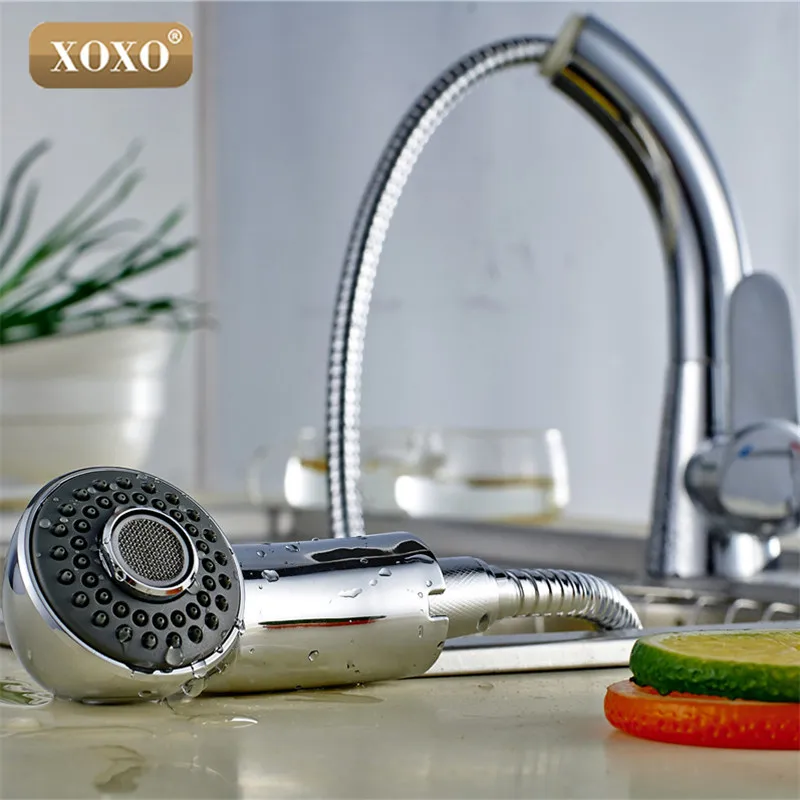  XOXO Free Shipping Brass cold and hot Water Mixer Kitchen Faucet head Pull out chrome mixer 360 Deg - 32832358861