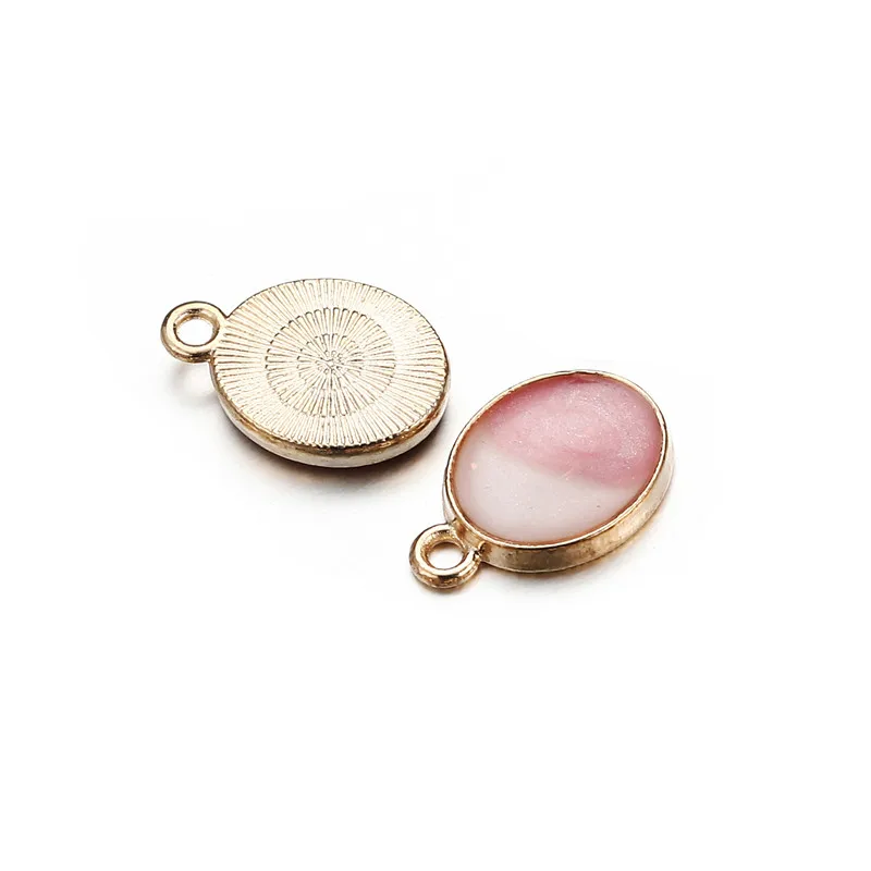 20 шт 15x26 мм Блестящая эмаль капля масло синий розовый эллипса кулон находки для ожерелья своими руками круглое очарование для браслета изготовление аксессуаров