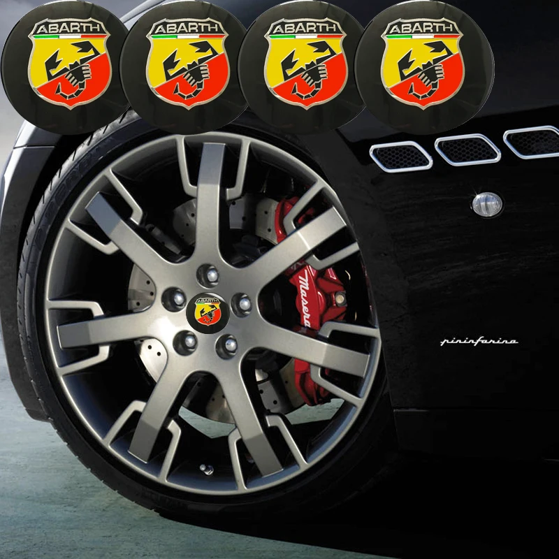 

ANTINIYA 4pcs/56mm For Abarth Emblem badge Wheel Center Hub Cap Cover Sticker for fiat punto abarth 500 stilo ducato Car Styling