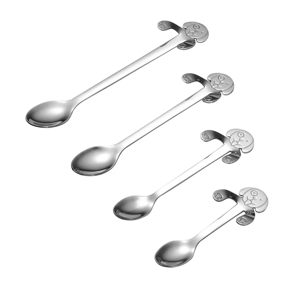 Kitchen Gadget Royal Style Flatware for Snacks Kitchen Cute Dog Spoon Long Handle Spoons Flatware Coffee Drinking Tools