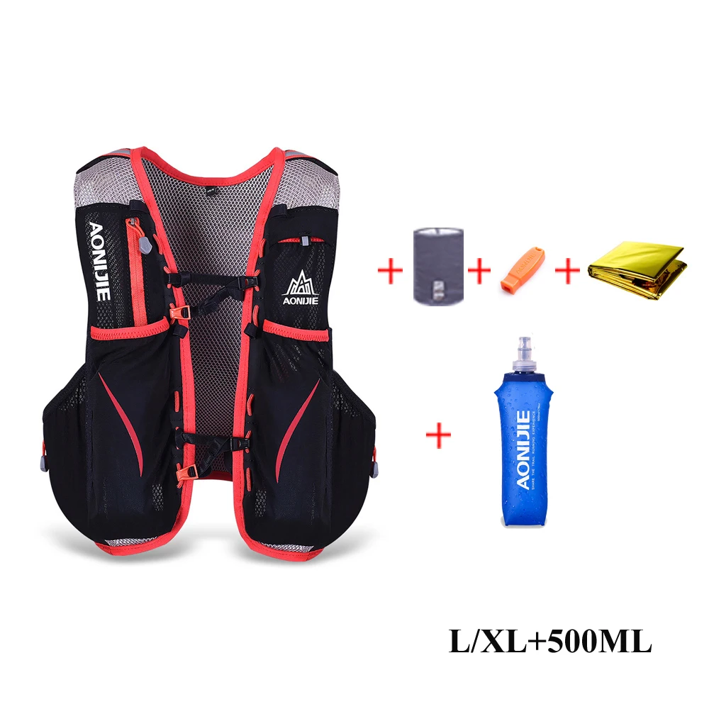 AONIJIE 5L гидратационный рюкзак для бега+ 500 мл сумка для воды и чайника для езды на велосипеде для спорта на открытом воздухе унисекс жилет для бега жилет для марафона гидратационный жилет