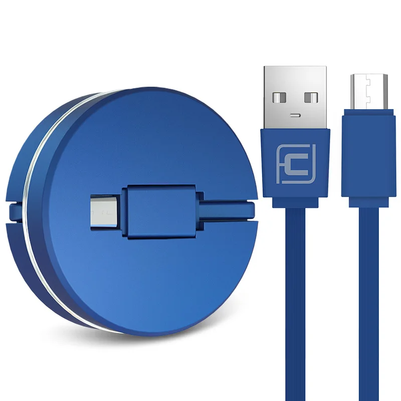 Cafele Micro USB кабель для samsung Xiaomi huawei выдвижной портативный Micro USB кабель Быстрая зарядка для Xiaomi USB Micro кабель - Цвет: Navy blue