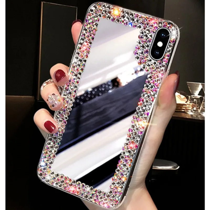 Закаленное стекло зеркало Стразы чехол для телефона huawei P20 P30 Plus Lite mate 10Lite 20 Pro Diamond