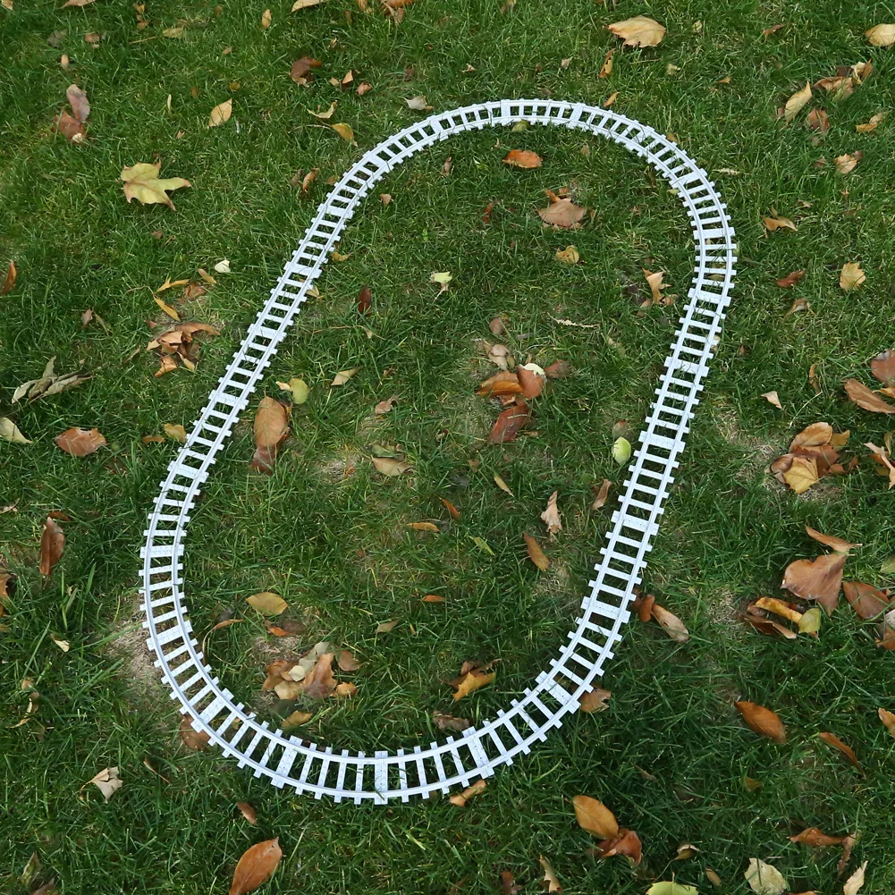 24PCS Curved & Straight City Train Tracks Layout Railroad Building