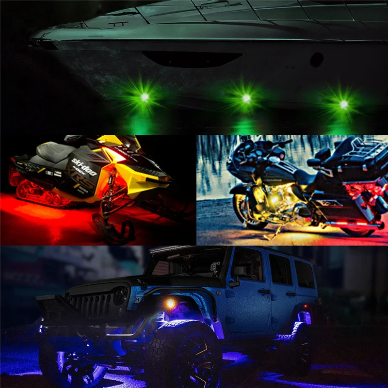 4Pods RGB светодиодный светильник в стиле рок, набор ламп, сделай сам, настраиваемая форма, неограниченное количество цветов, функция, приложение, подходит для рок-лодок, лодок, палуба, RV, внедорожный пикап