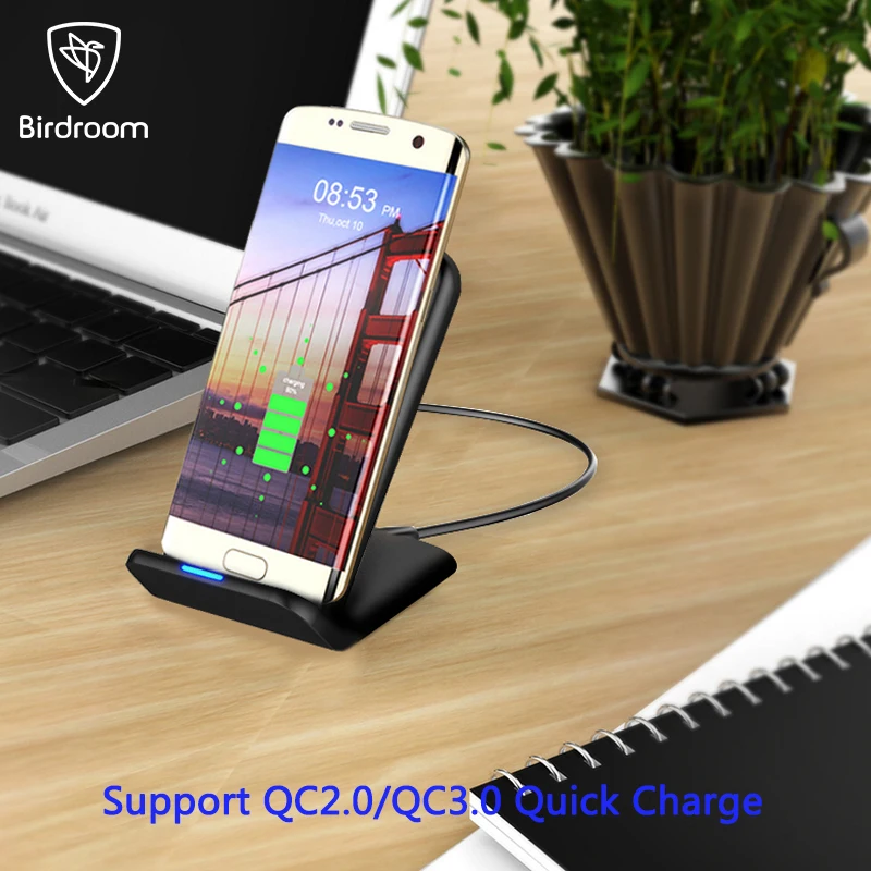 Birdroom 5 V/2A универсальное QI Быстрое беспроводное зарядное устройство для Samsung Galaxy S8