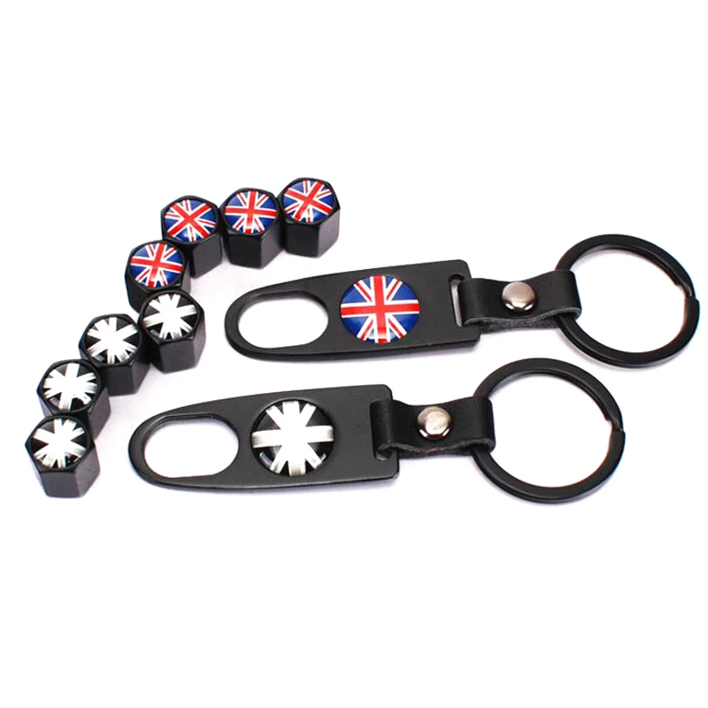 MOTOBOTS 200Set Black Car tire wheel valve steam caps 4pcs with keychain For Mixed LOGO FD