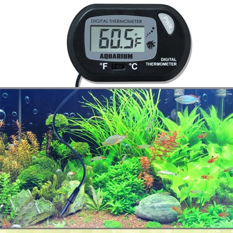 Цифровой ЖК-экран сенсор аквариумный термометр проводной аквариум Температура метр Электронный измерение температуры Черный