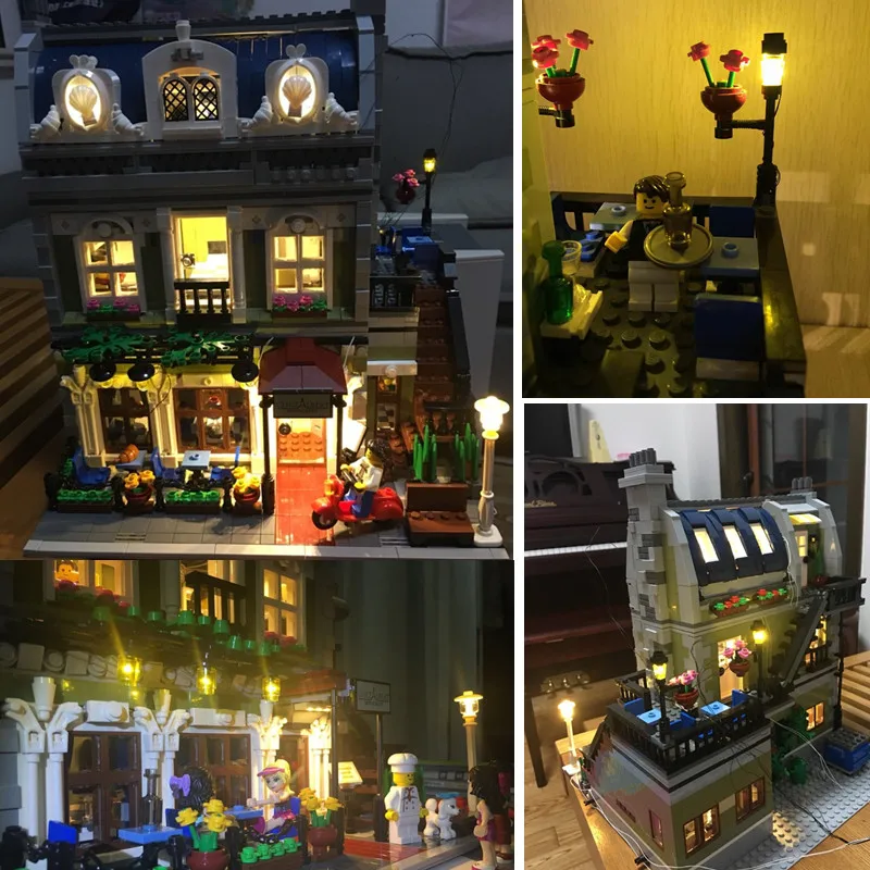 Para LEGO 10243 Restaurant House Creator Expert City Street set LED Light Up Kit