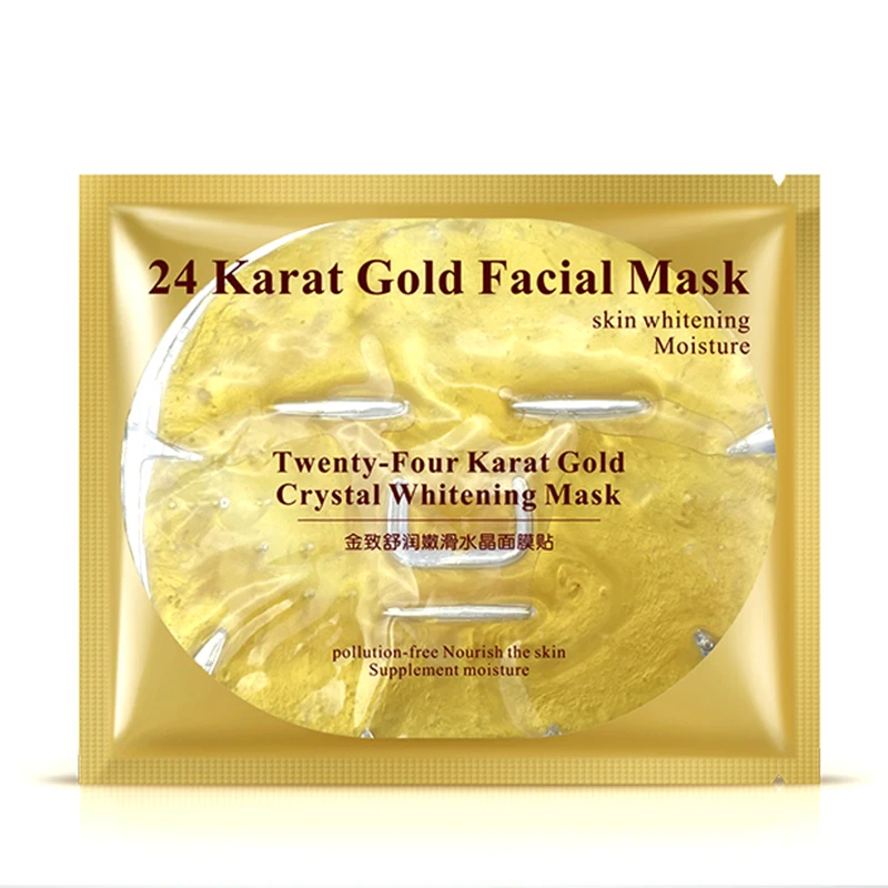 Bioaqua Brand Gold Facial Mask BLACK Essence Hyaluronic Acid Gel Anti