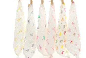 

6 layers Baby Cotton Gauze Muslin Baby Towel Wash Cloth Handkerchiefs Infant Baby Feeding Saliva Towels cleanling coth