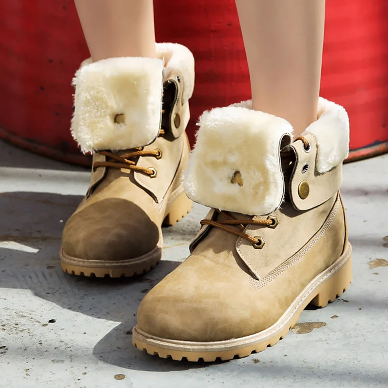 

Big size 36-42 elegant ladies leather boots 2019 winter new arrival plush boots for women ankle warm shoes sonw boots female