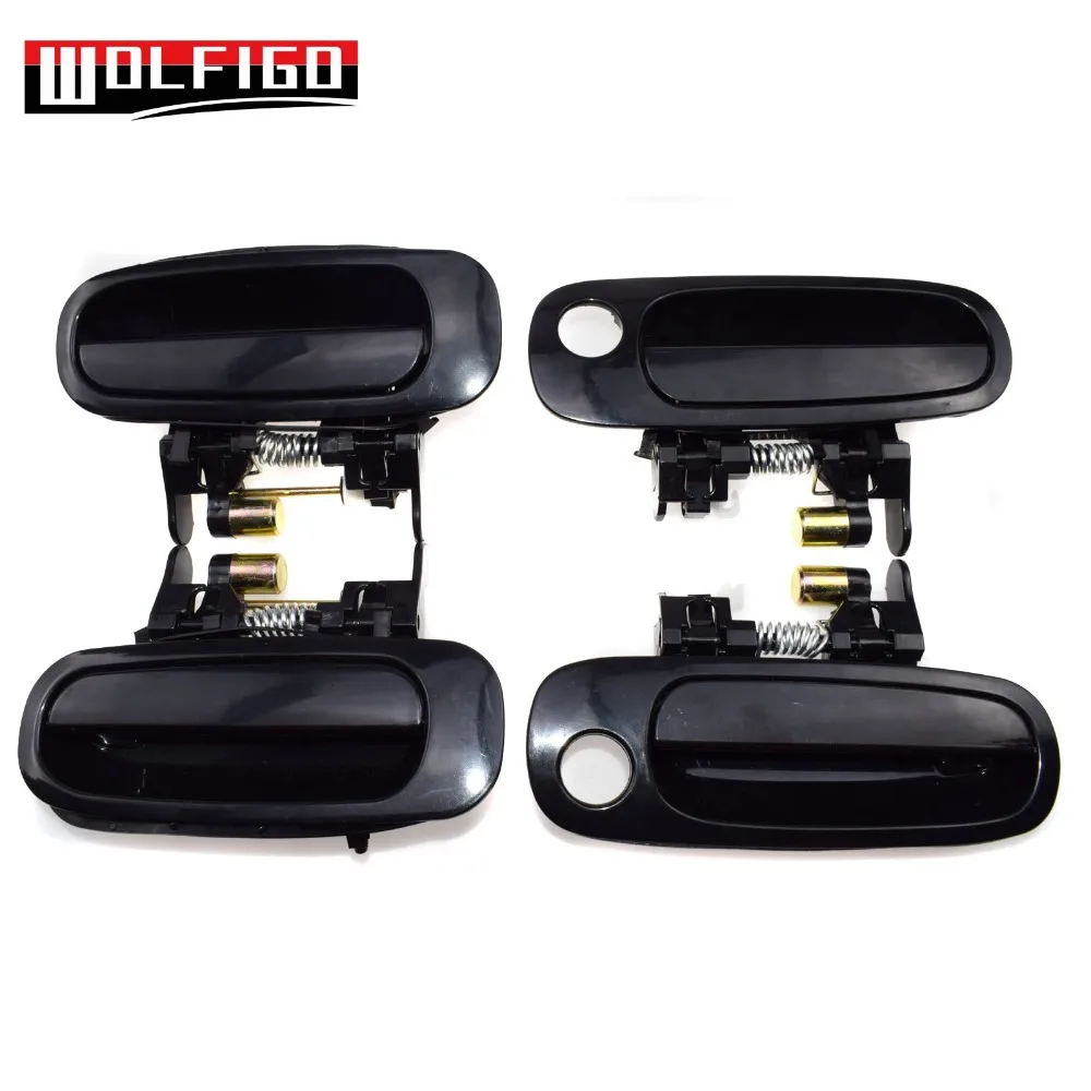 WOLFIGO Black Fit 98-02 Toyota Corolla Chevrolet Prizm Передняя Задняя Левая Правая наружная дверная ручка 69210-02040,69240-02040 Новинка