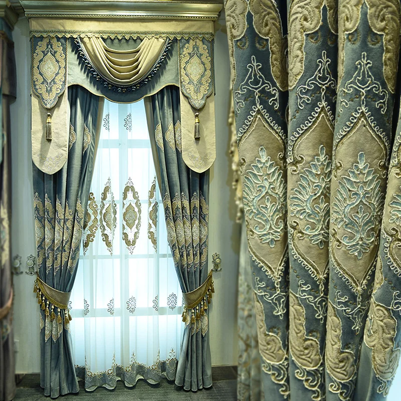 Custom Curtains Luxury Upscale Italy Embroidery Curtain