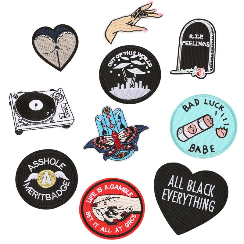 

2018 Fashion 10PCS Embroidered Iron On Sew On Patches DIY Set Badge Bag Fabric Applique Craft Summer Party Gift Beauty Decor New