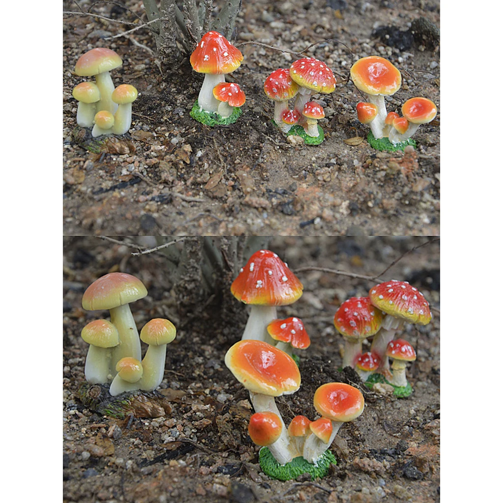 Home Garden Yard Mushroom Figure for Terrarium Moss DIY Doll House Accessory