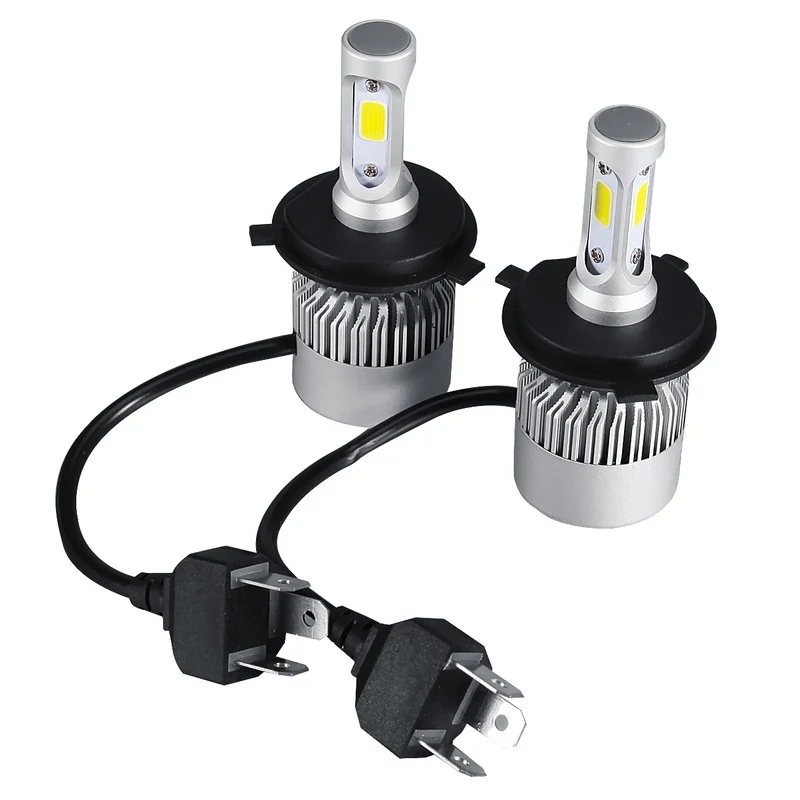 

Latest C6 All-in-one LED Auto Headlight H4 H1 9006 COB LED Headlamp Conversion Kit DC 24V 8000LM 6500K White Beam Bulbs for Cars