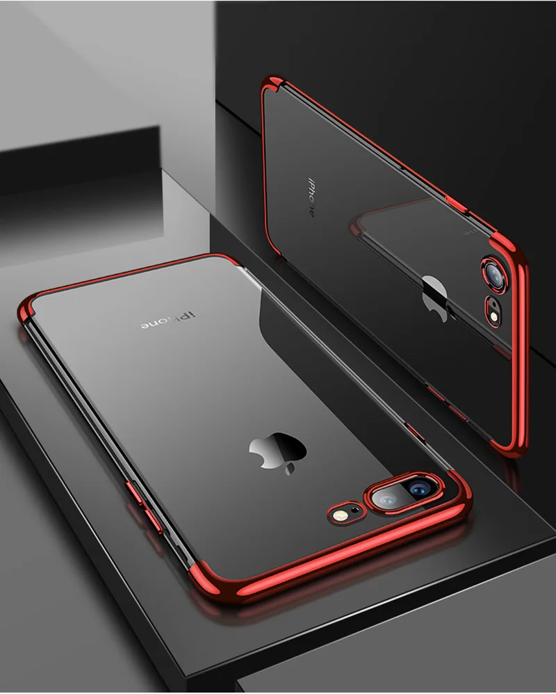 WLMLBU силиконовый чистый мягкий чехол для iPhone X 10 iPhone 6S 6 s 6plus 6splus iPhone 7 8 7Plus 8Plus Тонкий чехол для сотового телефона - Цвет: BDJ-red