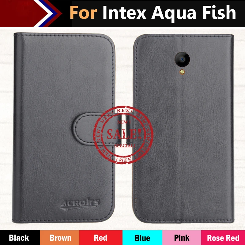

Hot!! In Stock Intex Aqua Fish Case 6 Colors Ultra-thin Leather Exclusive For Intex Aqua Fish Phone Cover+Tracking