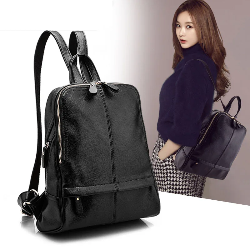 New 2017 PU Leather Women Backpack Woman Korean Style Ladies Strap