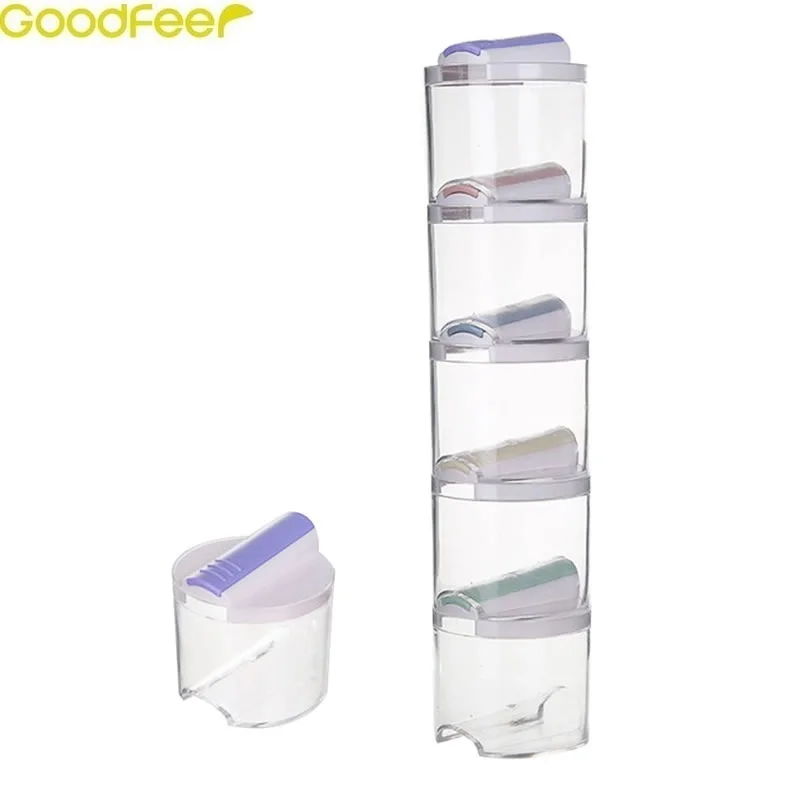 

Goodfeer 5PCS Condiment Containers Set For Spices Dips Nuts Condiment Organizer Seasoning Containers with Lids Kitchen Gadgets