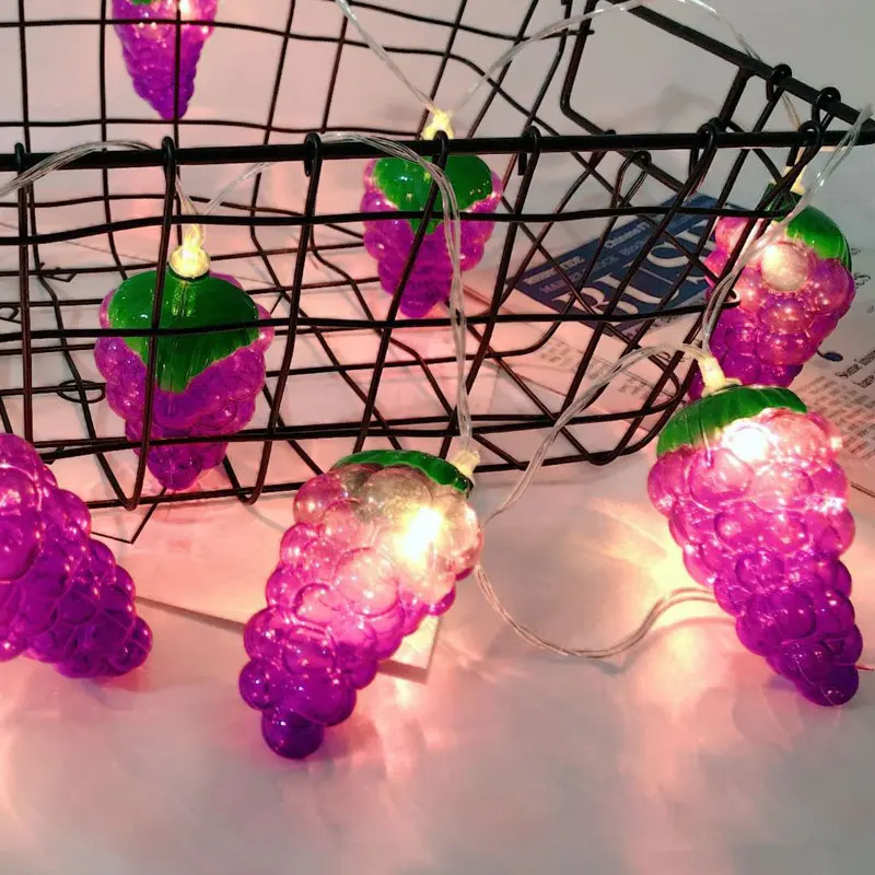 

Fresh Purple Grape Wedding String Fairy Light Christmas LED Festoon Led String Light Party Garden Garland On The Window