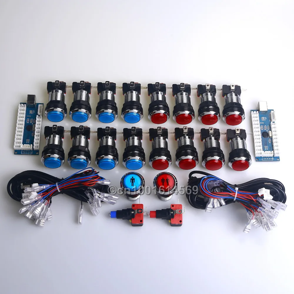 Easyget Arcade Usb Control Panel Diy Bundle Kits 18 X Led Illuminated Push Buttons To Led Arcade