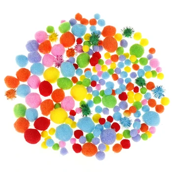 

10-50mm Multicolor Pompoms Pom-pom Kindergarten DIY Art Craft Kids Educational