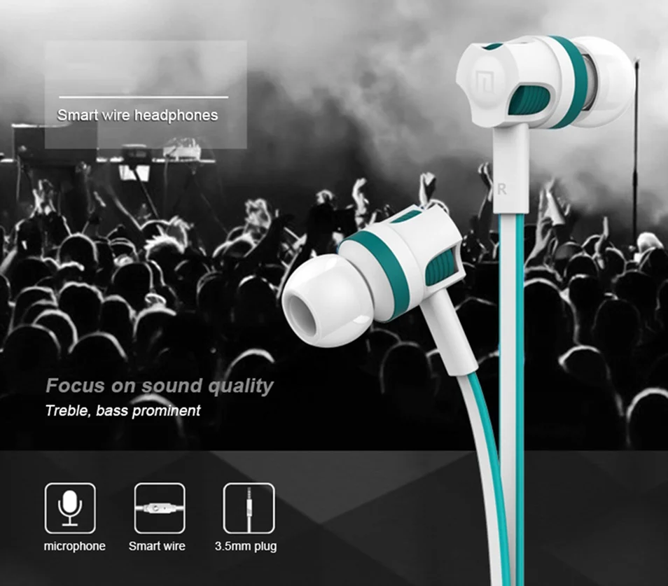 WhaY Wired 3.5mm Jack Earphone In Ear Flat Cable Stereo Bass Earbuds Headset with Mic for iPhone 6 Samsung Xiaomi Hifi Headphone (1)