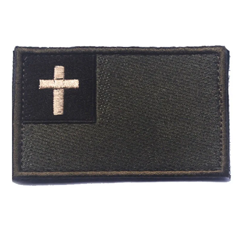 Крест Иисуса военная армия тактический боевой вышивка заплатка для одежды эмблема Аппликации, бейджи - Цвет: Синий