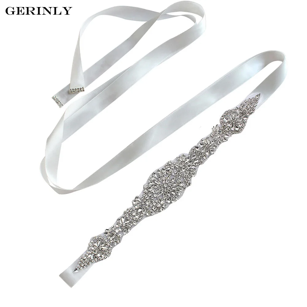 Womens Bridal Belts Wedding Sash Elegant Rhinestone Satin Ribbon