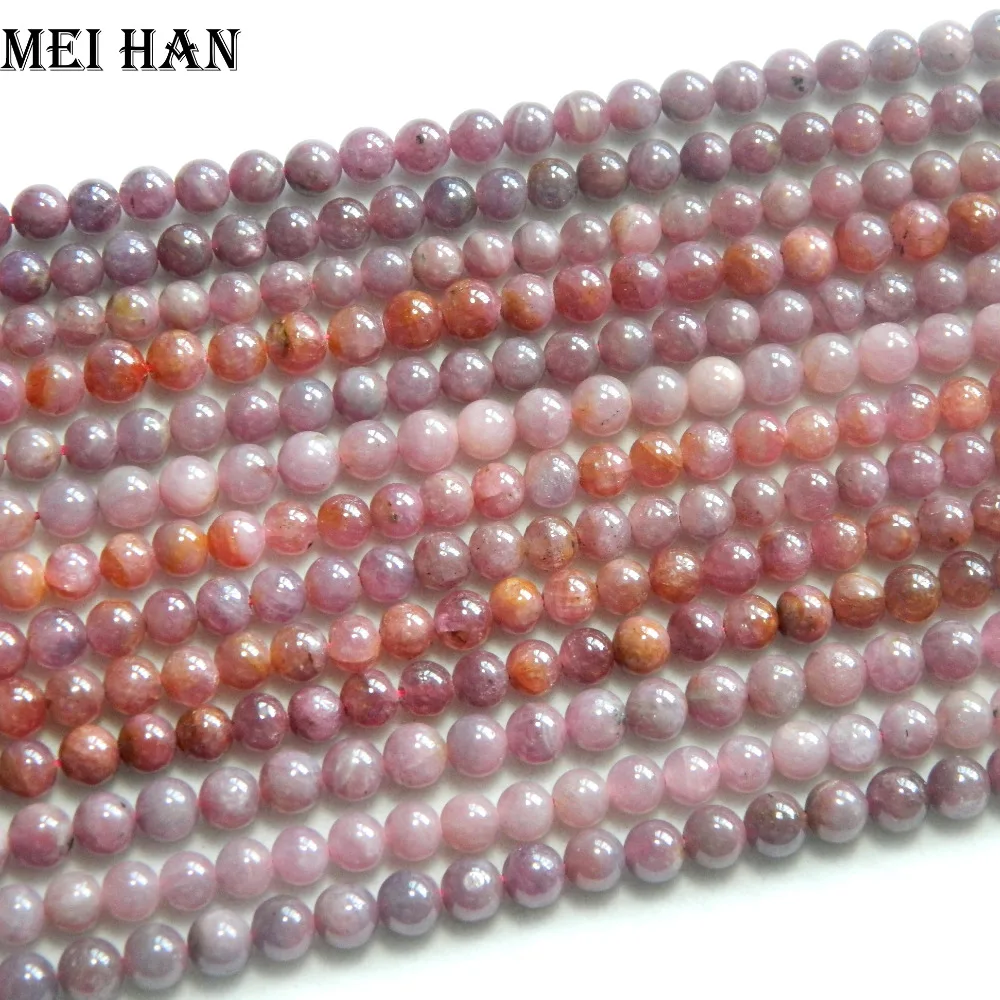 

Meihan Free shipping (68beads/strand/28g) natural 6mm+-0.3 ruby smooth round stone beads for jewerly bracelet earring DIY making