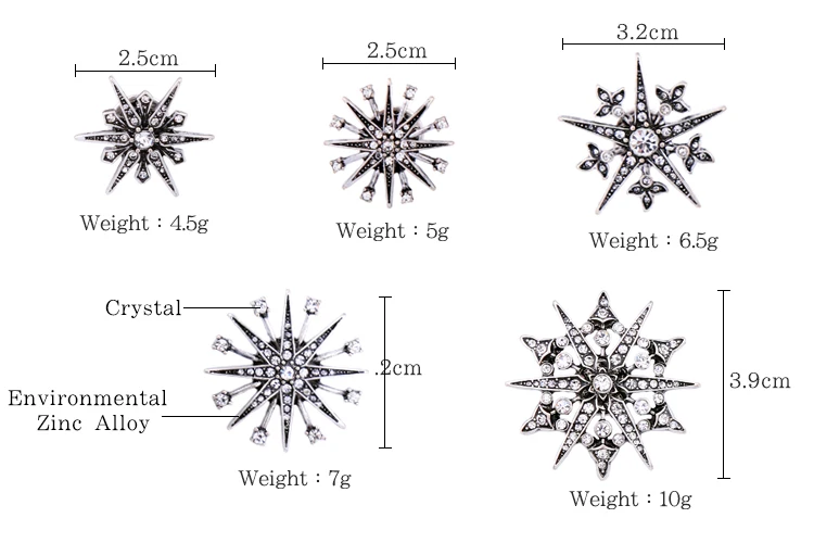 5pcsset Geometric Crystal Brooches for Women Charming Brand New Brooch Jewelry Evening Dress Accessories pin for Wedding Party  (4)